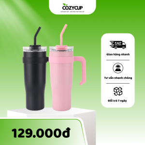 Bình giữ nhiệt lớn màu đen, hồng