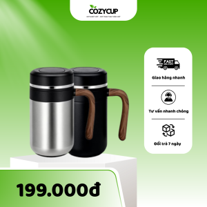 Cốc giữ nhiệt mini màu xám và đen
