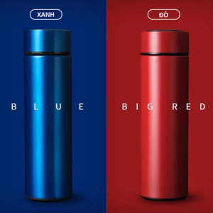 Bình giữ nhiệt xanh và đỏ
