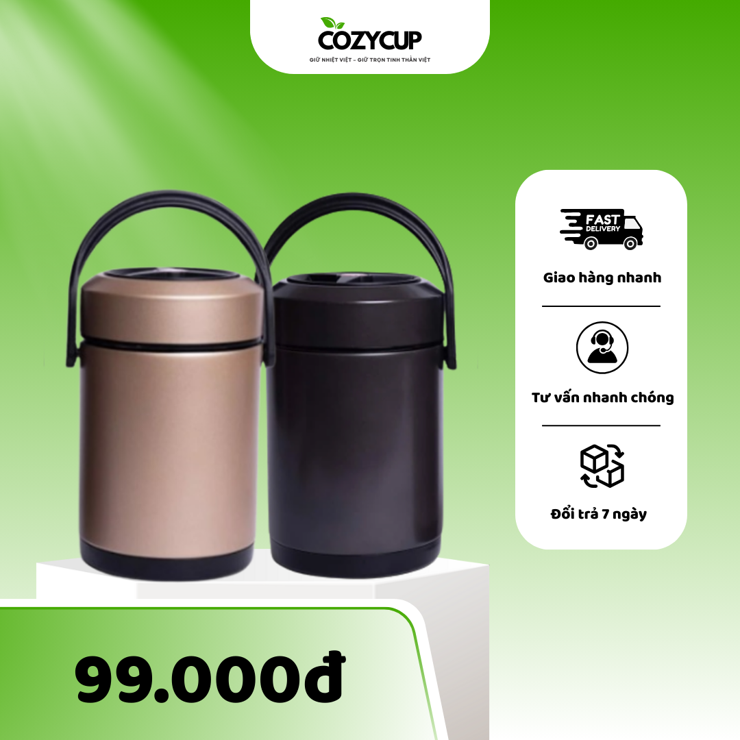 82 Hộp thức ăn màu đen và vàng CozyCup