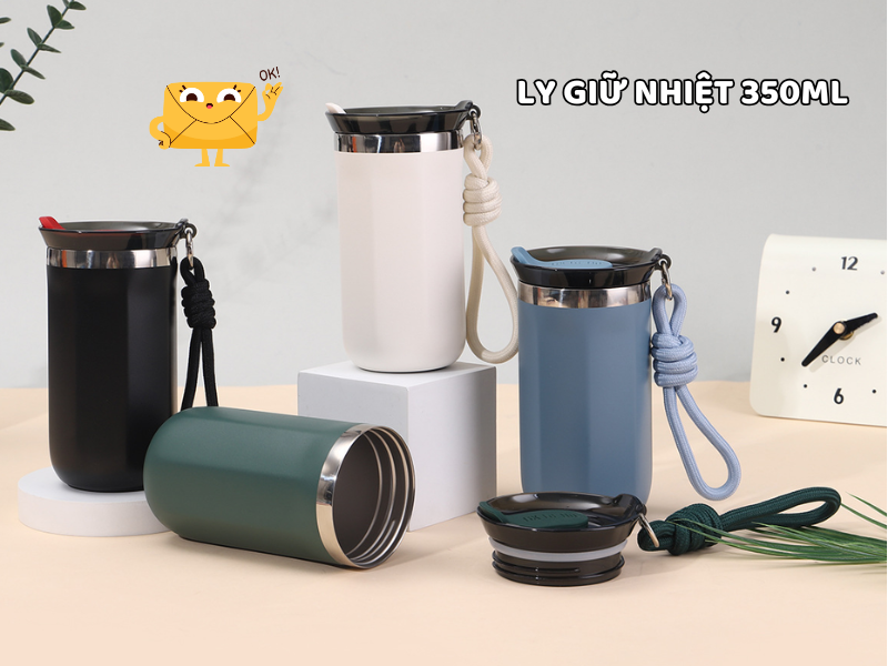 Ly giữ nhiệt 350ml là lựa chọn lý tưởng cho nhu cầu mang theo cà phê, trà hoặc nước lọc với dung tích vừa đủ cho mỗi ngày.