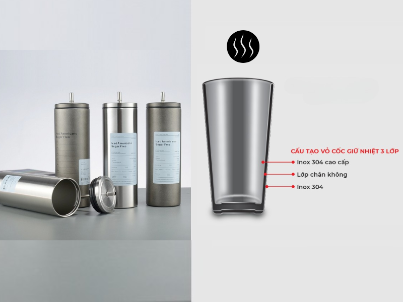 Ly inox giữ nhiệt được nhiều người lựa chọn nhờ độ bền cao, dễ vệ sinh và an toàn khi sử dụng cho nhiều loại đồ uống.