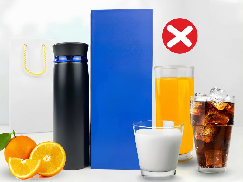 Không đựng đồ uống có gas trong bình giữ nhiệt