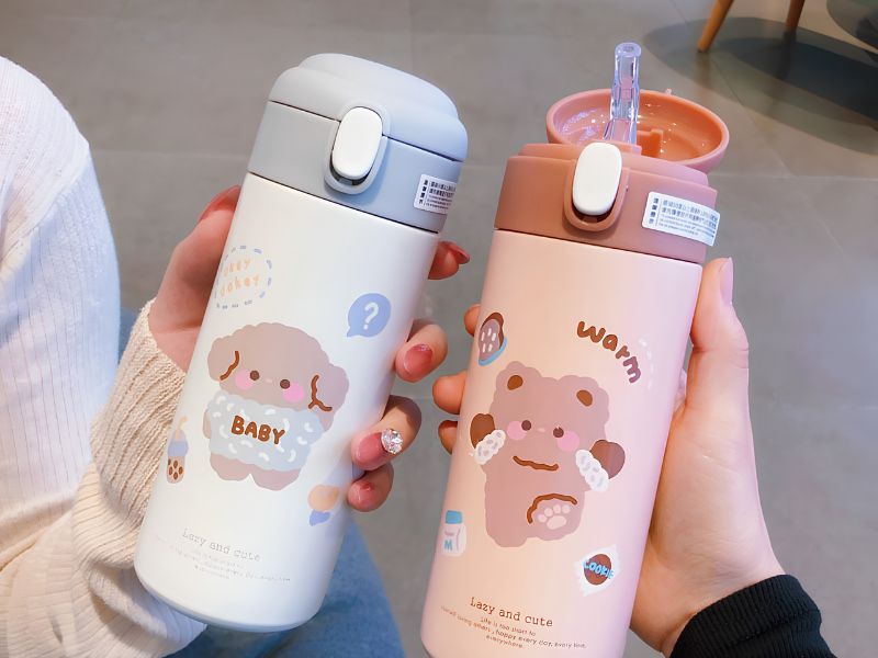 Bình giữ nhiệt tai thỏ cho bé dễ thương