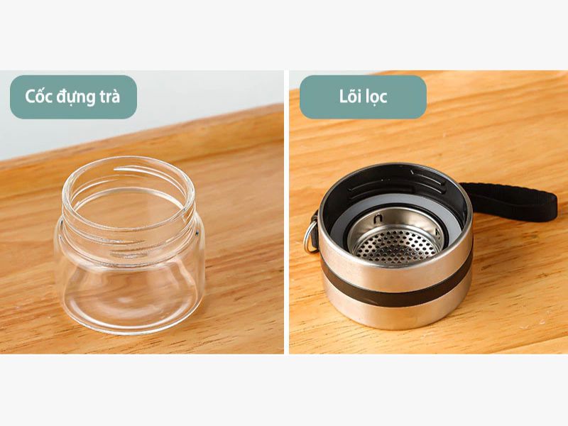 Bình giữ nhiệt bằng thủy tinh có tốt không với thiết kế dễ tháo lắp và thuận tiện khi vệ sinh hằng ngày.
