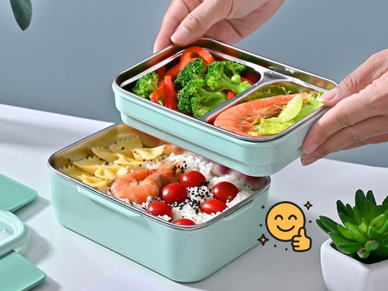Khám phá hộp cơm giữ nhiệt 2 ngăn giúp tách riêng món ăn, giữ nóng hiệu quả và thuận tiện khi mang cơm đi làm hoặc đi học.