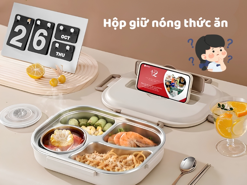 Khám phá hộp giữ nóng thức ăn giúp bảo quản món ăn nóng hổi nhiều giờ, phù hợp mang cơm đi làm, đi học hoặc dã ngoại.