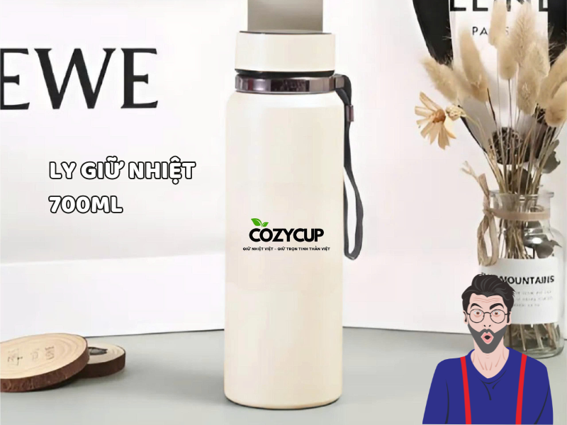 Ly giữ nhiệt 700ml là lựa chọn lý tưởng cho người cần dung tích lớn, giúp giữ nóng lạnh hiệu quả suốt nhiều giờ liên tục.