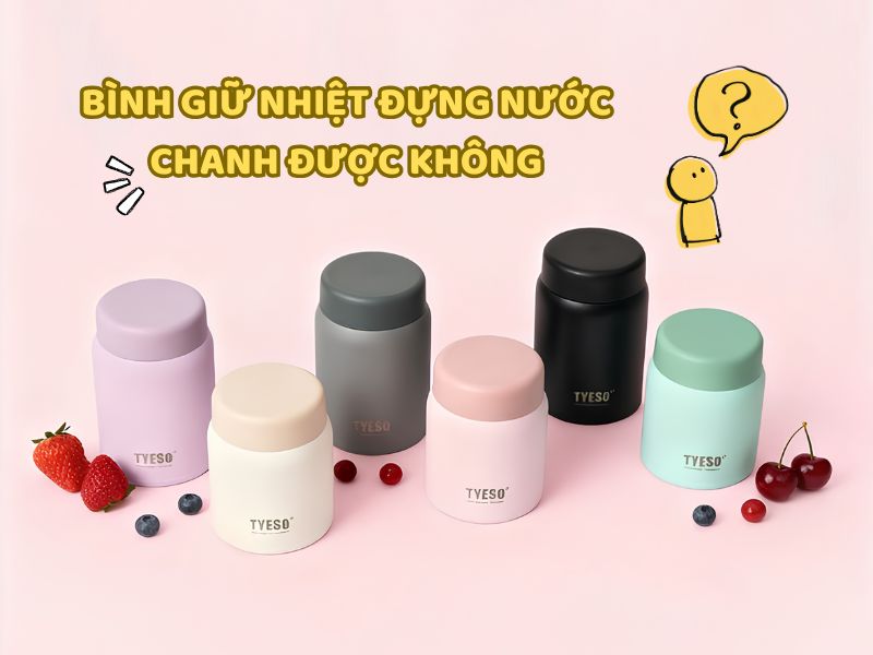 Bình giữ nhiệt đựng nước chanh được không – nước chanh tươi với lát chanh xanh