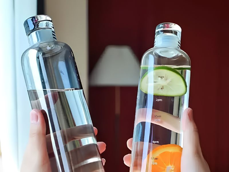 Mẫu bình màu bạc có kiểu dáng gọn gàng, phù hợp sử dụng hằng ngày
